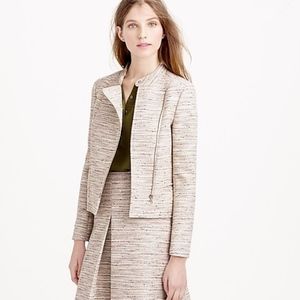 JCREW zip jacket in pink pepper tweed